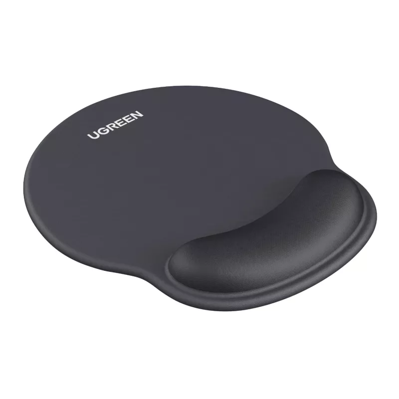 UGREEN Ergonomic Mouse Pad LP668 - Gel Wrist Rest, Smooth Fabric Surface, Non-Slip Rubber Base, Black