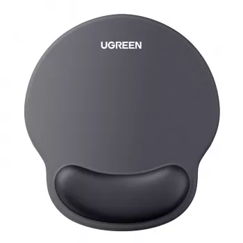 UGREEN Ergonomic Mouse Pad LP668 - Gel Wrist Rest, Smooth Fabric Surface, Non-Slip Rubber Base, Black