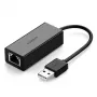 Ugreen External Network Card RJ45 - USB 2.0 100 Mbps Ethernet Black (CR110 20254)
