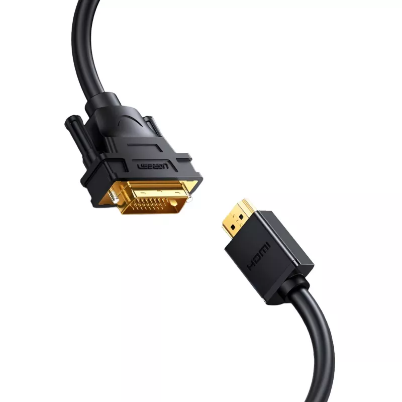 UGREEN HD106 HDMI to DVI Cable, 2m, Black, 1080p, Gold-Plated, Triple Shielded