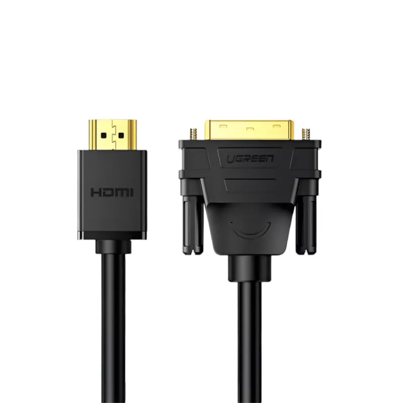 UGREEN HD106 HDMI to DVI Cable, 2m, Black, 1080p, Gold-Plated, Triple Shielded