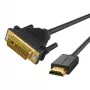 UGREEN HD106 HDMI to DVI Cable, 2m, Black, 1080p, Gold-Plated, Triple Shielded
