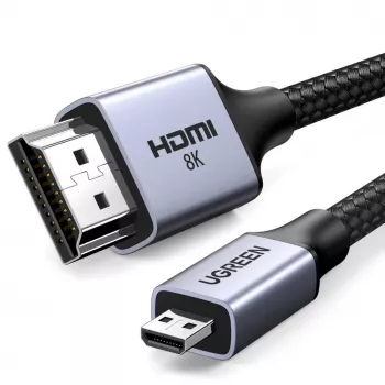 UGREEN HD164 Micro HDMI to HDMI 2.1 Cable 8K 1m Gray