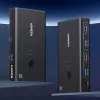 UGREEN HDMI 2.0 KVM Switch 2-In-1 Out, 2 Computers 1 Monitor, 4K@60Hz, 3-Port USB 2.0 Hub, Push Button & Hotkey Switching, Aluminum Alloy, HDCP 2.2, HDR10