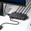 UGREEN HDMI 2.0 KVM Switch 2-In-1 Out, 2 Computers 1 Monitor, 4K@60Hz, 3-Port USB 2.0 Hub, Push Button & Hotkey Switching, Aluminum Alloy, HDCP 2.2, HDR10