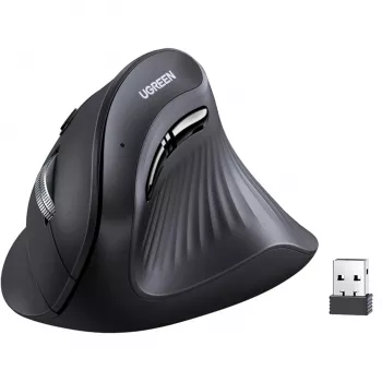 UGREEN Multi-Mode Vertical Mouse Bluetooth and 2.4G Wireless – Black