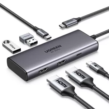 UGREEN Revodok Pro 206 USB-C 6-in-1 Hub with 4K HDMI, 100W PD, Gigabit Ethernet, USB 3.0
