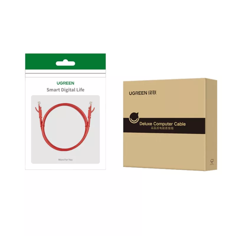 UGREEN Cat6 Ethernet Cable 0.5m Red - 1Gbps, 250MHz, RJ45, UTP, Oxygen-Free Copper
