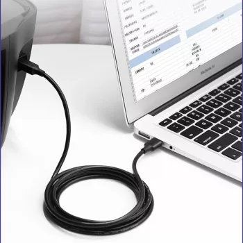 UGREEN US135 USB 2.0 A-B Cable, Gold-Plated, 2m, Black