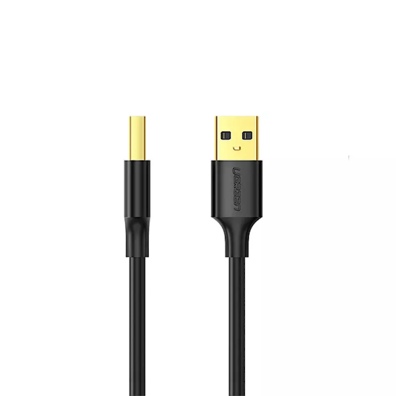 UGREEN US135 USB 2.0 A-B Cable, Gold-Plated, 2m, Black