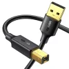 UGREEN US135 USB 2.0 A-B Cable, Gold-Plated, 2m, Black