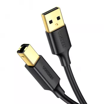 UGREEN US135 USB 2.0 A-B Cable, Gold-Plated, 2m, Black