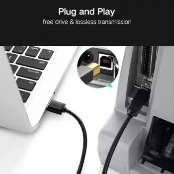 UGREEN US210 USB 3.0 A to B Cable, 2m, Black