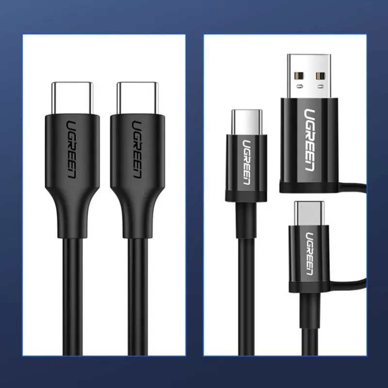 UGREEN US286 USB-C to USB-C Cable 1m Black - PD QC 3A 480Mbps