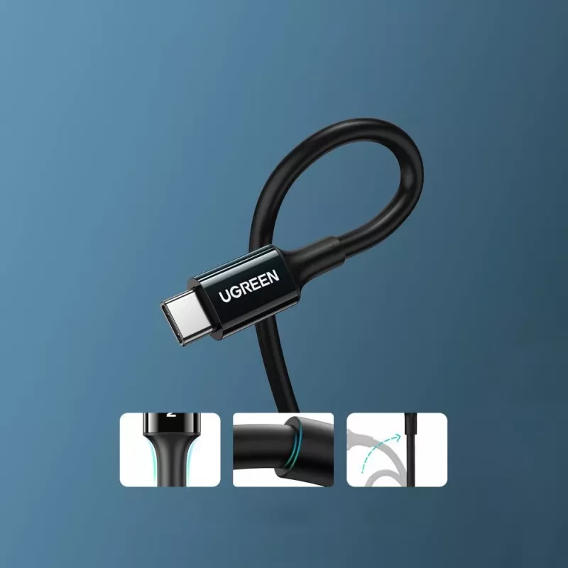UGREEN US300 USB-C to USB-C Cable 480Mbps 5A 1m Black