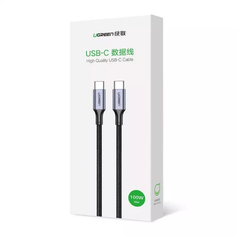 UGREEN US316 USB-C to USB-C Cable 100W 5A 480Mbps 1m Black