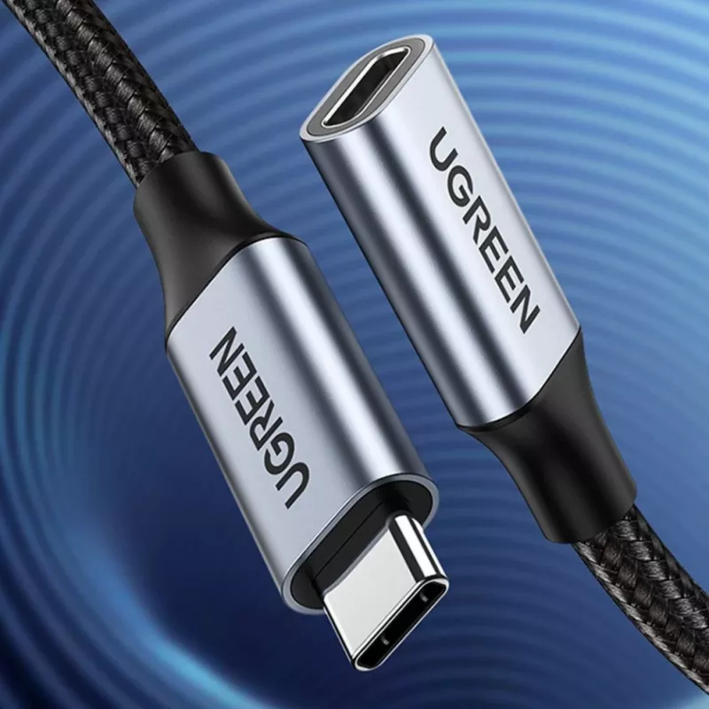 UGREEN US372 USB-C to USB-C Cable 100W 5A 10Gbps 0.5m Gray