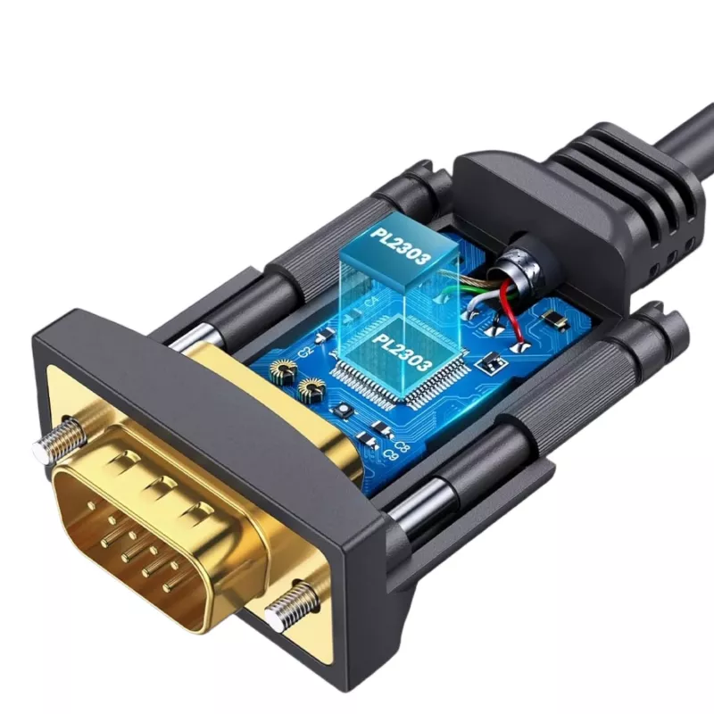 UGREEN USB 2.0 to RS-232 Serial Adapter Cable (USB-A Male to DB9 Male), Black, 1.5m