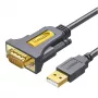 UGREEN USB 2.0 to RS-232 Serial Adapter Cable (USB-A Male to DB9 Male), Black, 1.5m