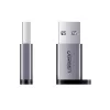 UGREEN USB 3.0 Male to Type-C 3.1 Female Adapter, Data Transfer and Charging, Space Gray