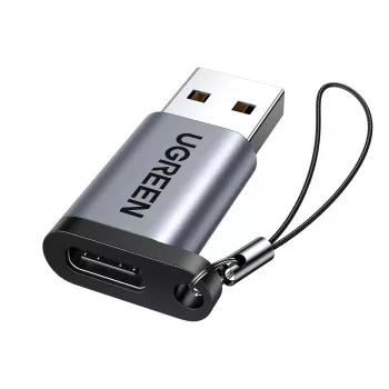 UGREEN USB 3.0 Male to Type-C 3.1 Female Adapter, Data Transfer and Charging, Space Gray