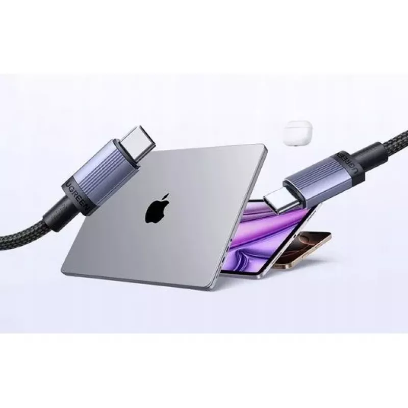 UGREEN USB-C to USB-C Charging Cable USB 2.0 240W PD 3.1, Aluminum Shell Braided, 2m Gray
