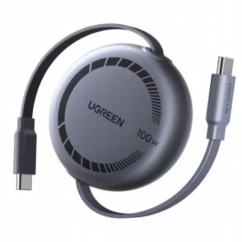 UGREEN USB-C to USB-C PD 100W Retractable Fast Charging Cable 1m Black