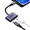 UGREEN USB Type-C Dual Audio and Charging Adapter (15W PD, 2-in-1 Splitter, Space Gray)