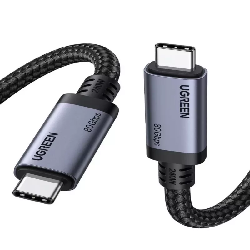 UGREEN USB4 USB-C to USB-C Cable 240W 40Gbps 16K@60Hz 80Gbps Thunderbolt 4 Compatible 1m Nylon Braided