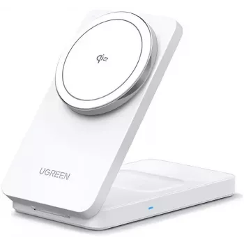 UGREEN Wireless Charger 2-in-1 20W Qi2 45057 for iPhone and AirPods White