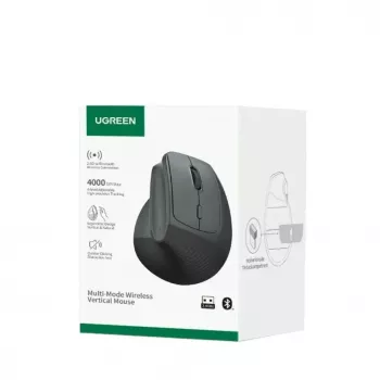 UGREEN Wireless Vertical Mouse Black 2.4GHz Ergonomic Silent Click 2400 DPI