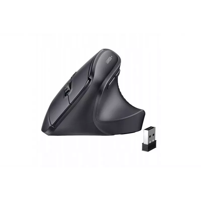 UGREEN Wireless Vertical Mouse Black 2.4GHz Ergonomic Silent Click 2400 DPI