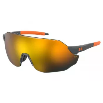 Under Armour UAHALFTIMEF2M Unisex Sunglasses - Black Frame, Grey Lens, 65mm Lens Width, 120mm Temple Length