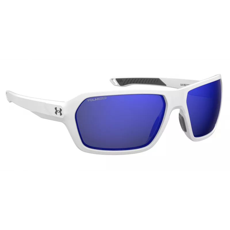 Under Armour UARECON6HTG47 Men's Sunglasses - Rectangular Wrap-Around, Green Lens, Havana Frame