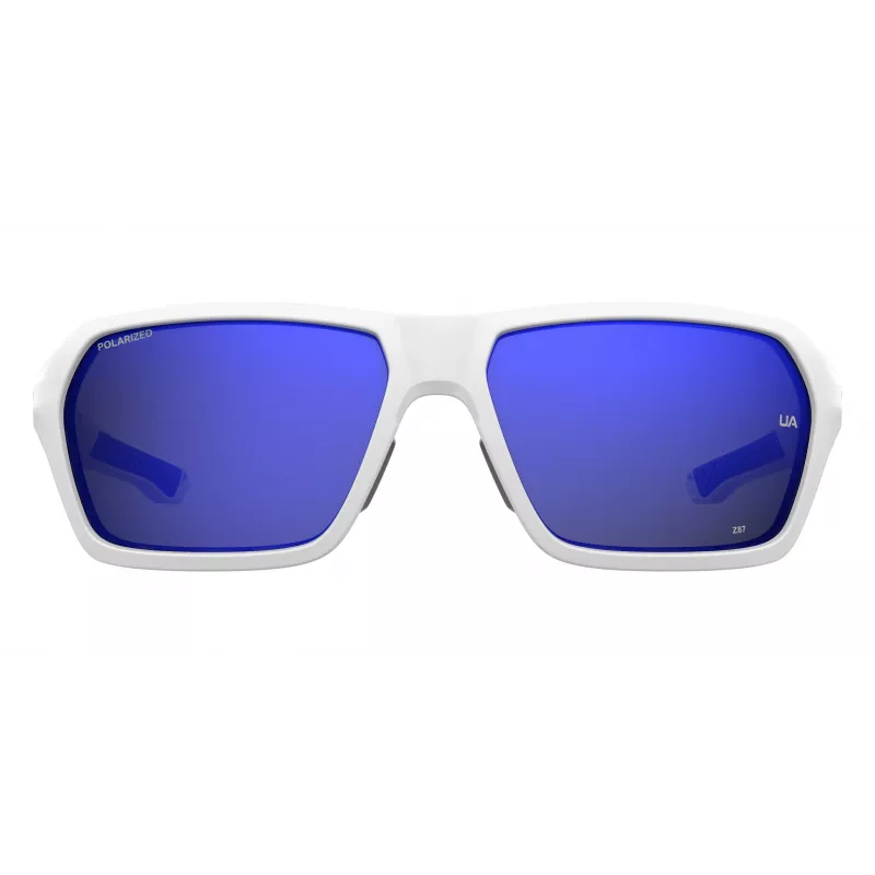 Under Armour UARECON6HTG47 Men's Sunglasses - Rectangular Wrap-Around, Green Lens, Havana Frame
