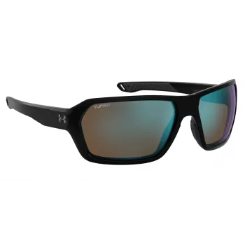 Under Armour UARECON807G4W Men's Sport Sunglasses - Matte Black Frame, Grey Polarized Lens, 64/17/125 mm