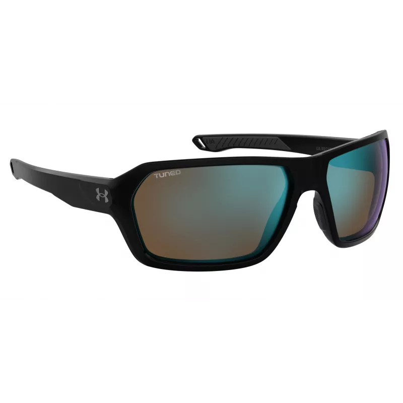 Under Armour UARECON807G4W Men's Sport Sunglasses - Matte Black Frame, Grey Polarized Lens, 64/17/125 mm
