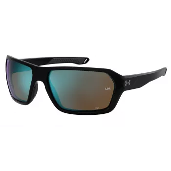Under Armour UARECON807G4W Men's Sport Sunglasses - Matte Black Frame, Grey Polarized Lens, 64/17/125 mm