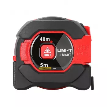 UNI-T LM-40T Laser Distance Meter 40m Range, ±2mm Accuracy, IP54, Backlit LCD, Area/Volume/Pythagorean, 20 Data Sets