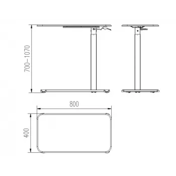 UNIQUE LAPTOP DESK Adjustable Height Desk/Table Black