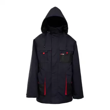 Unisex Charcoal Grey XXXL Long Winter Jacket with Detachable Hood and Synthetic Insulation