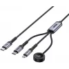UNITEK 3-in-1 USB-C + Lightning + Apple Watch Charging Cable, 100W PD, 480 Mbps, 1.2m, Black