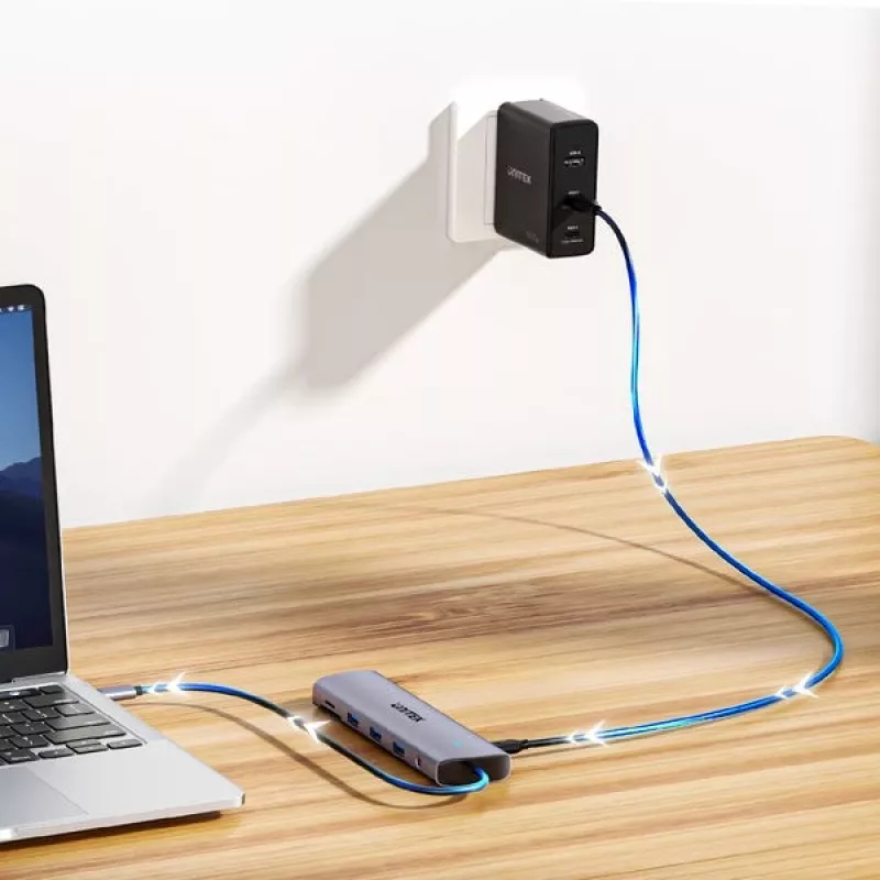 Unitek 4-Port USB 3.0 Hub with 30cm Cable, Grey