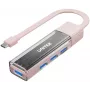 UNITEK Bidirectional USB-C/USB-A Hub, 4-Port, 5Gbps, Pink