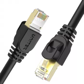 UNITEK Cat.7 SSTP Ethernet Patch Cable RJ45, 0.5m, Grey, 10Gbps, 600MHz, Gold-Plated