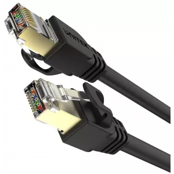 UNITEK Cat.7 SSTP Ethernet Patch Cable RJ45, 0.5m, Grey, 10Gbps, 600MHz, Gold-Plated