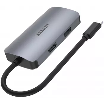 Unitek D1051A USB-C Hub with 1x USB 3.0, VGA, 2x HDMI, Power Delivery, and MST