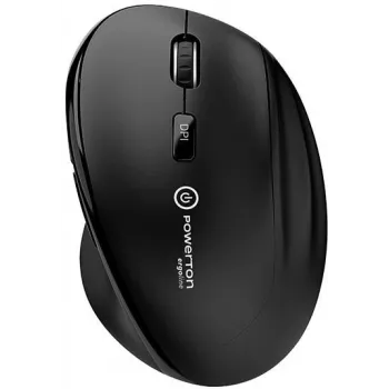 UNITEK Powerton ERGO CLOE Wireless Ergonomic Mouse, 1600 DPI, Right-Handed, Black