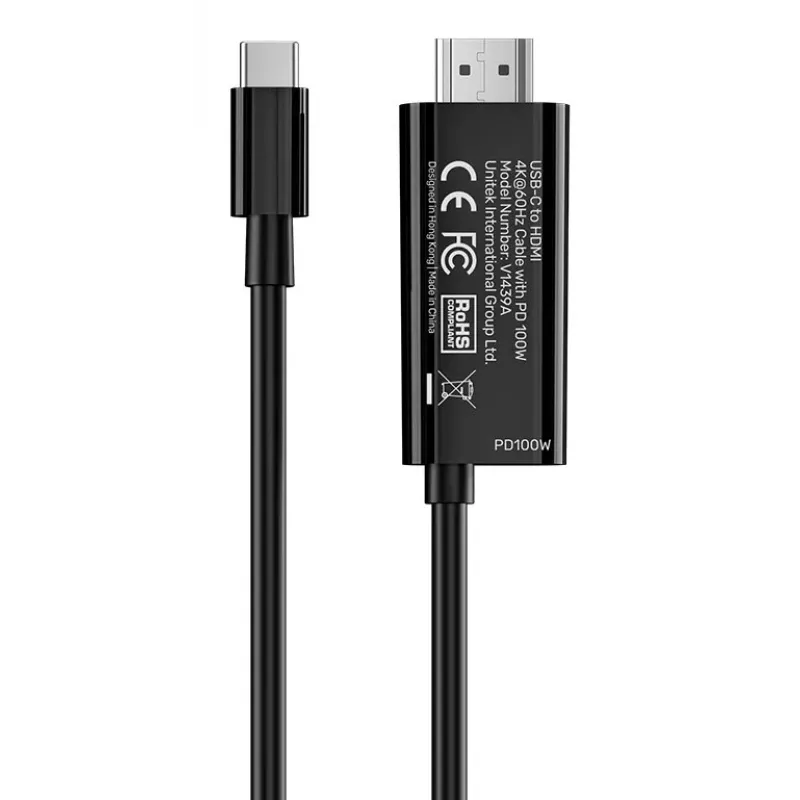 UNITEK USB-C to HDMI 4K@60Hz Cable with USB-C PD 100W