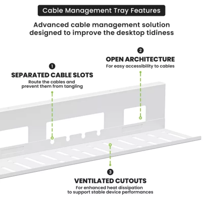 UP UP W-2-31-11CC Cable Management Tray, 800x140x100, White
